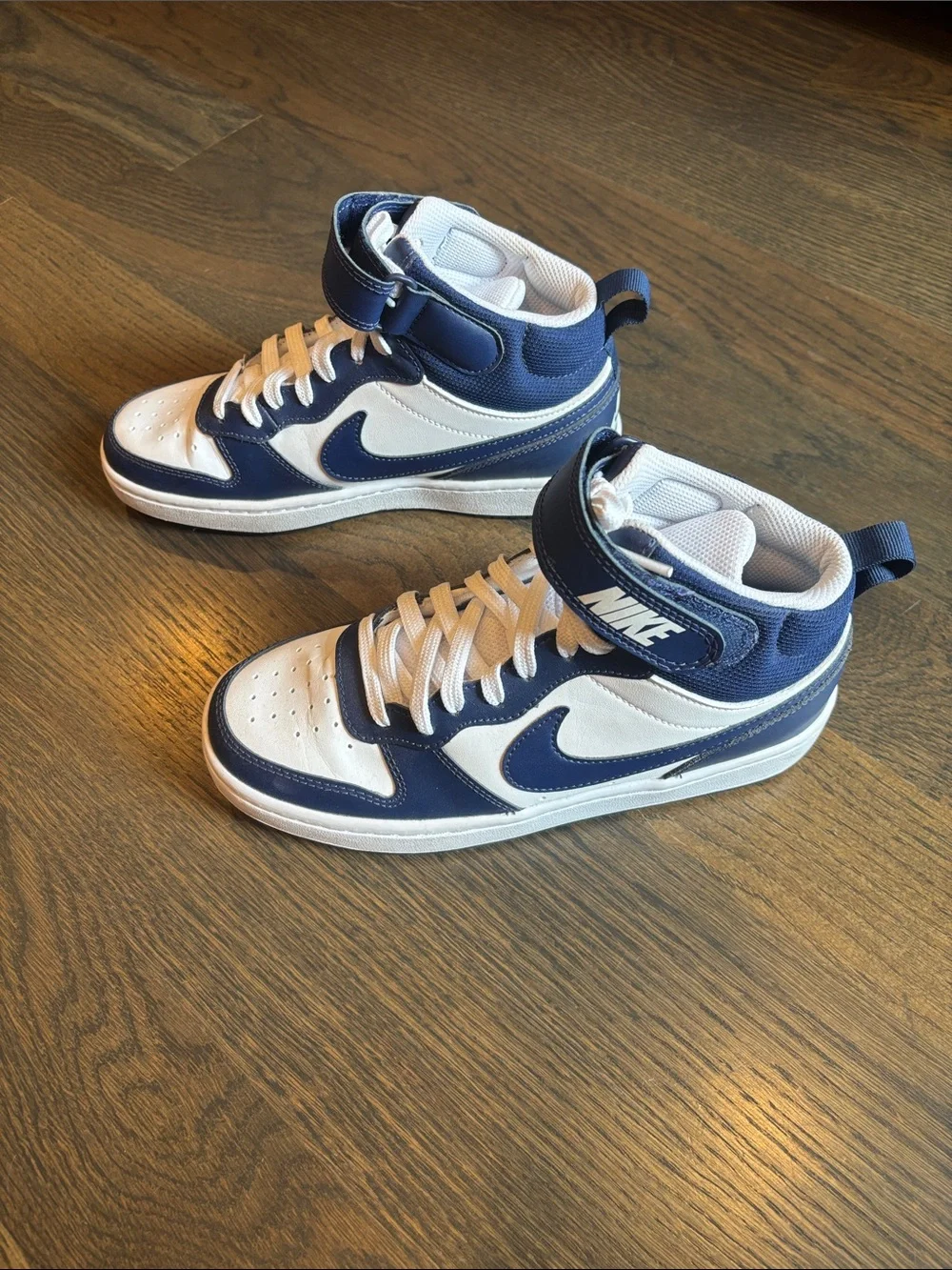 Nike Kids Mid-Top Sneakers in Navy and White